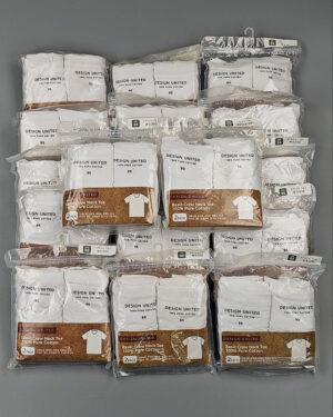 Футболка белая муж Корея 085 - Сток оптом